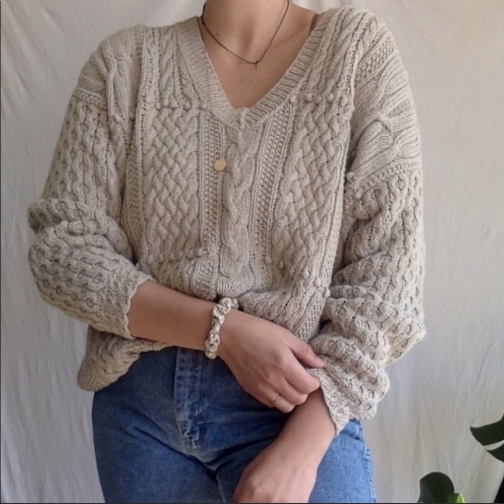 Vintage Oversized CableKnit Sweater